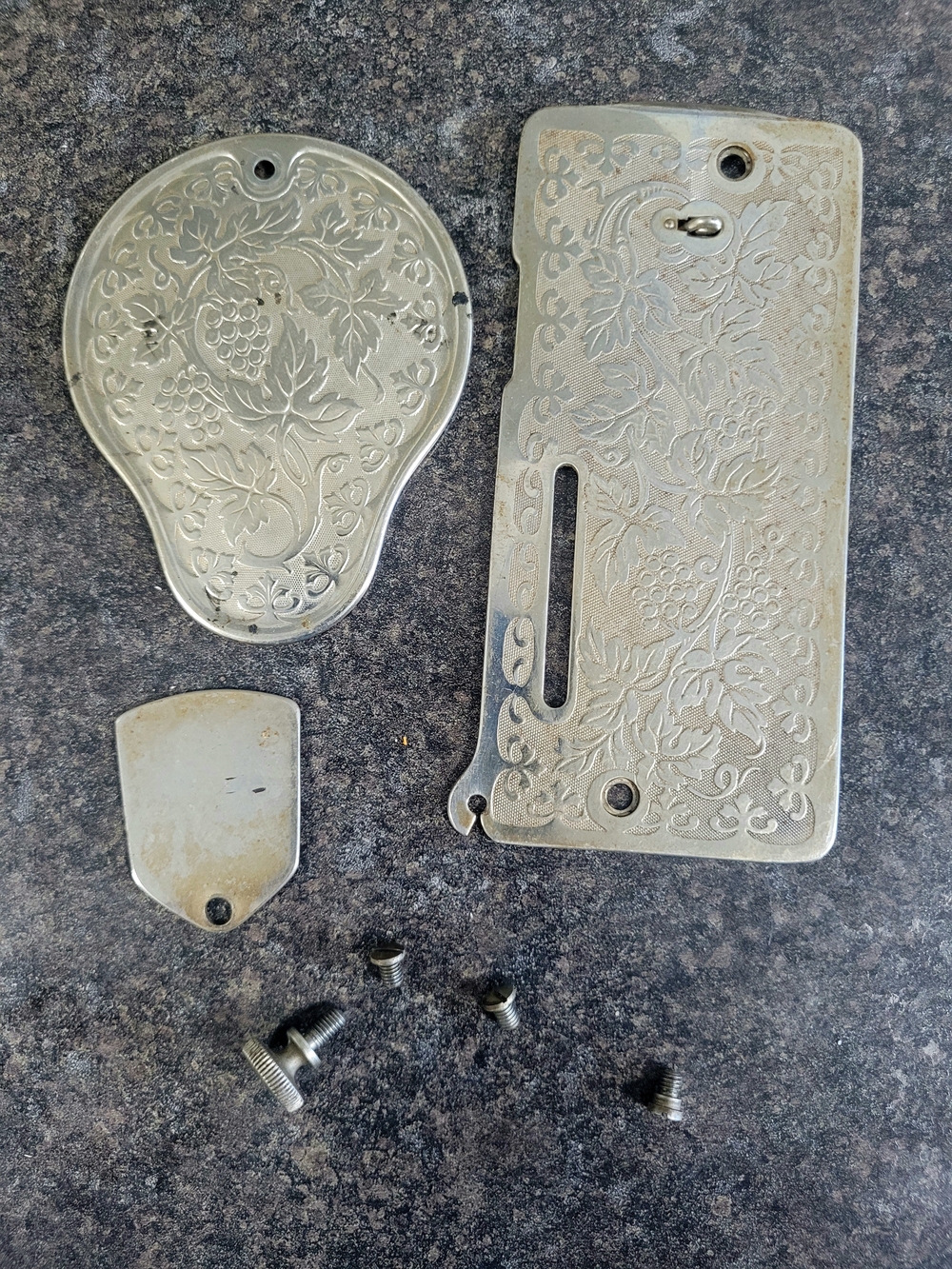 Vintage Singer Sewing Machine Model 128 Front And Side Plate Replacement Parts